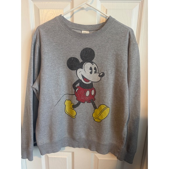 Disney Tops - Disney Store Mickey Mouse Graphic Sweatshirt Gray Crewneck Pullover Size Small